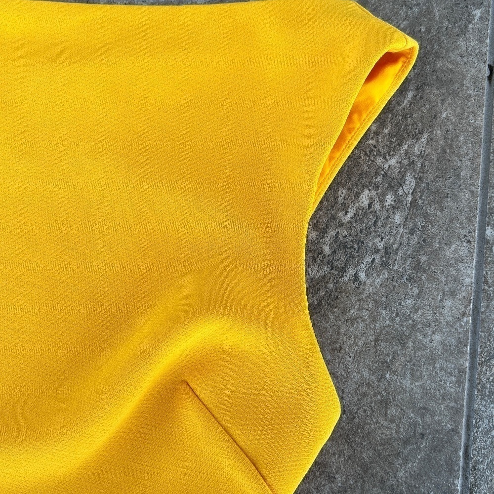 Gabrielle Union NYC Gold Yellow Sheath Midi Dress Size 4 - Picture 9 of 14